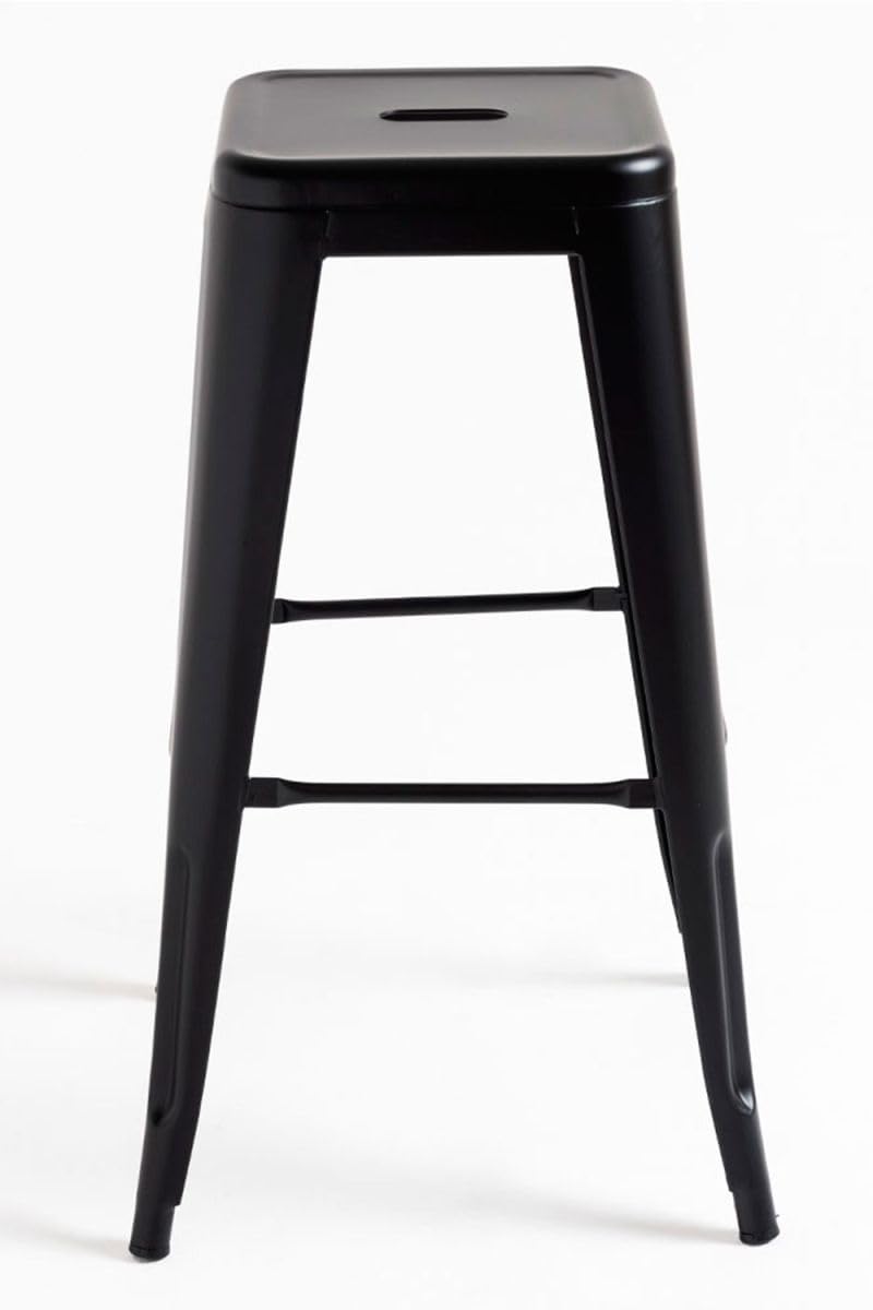 Regalos Miguel - Pack 2 Taburetes Torix Altos 76 cm - Negro Mate