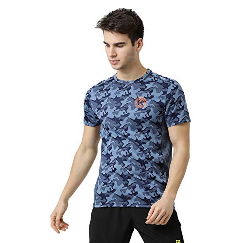 ROCK.IT Mens Printed Active Base Layer Shirt (2190100444-2_Navy 40)
