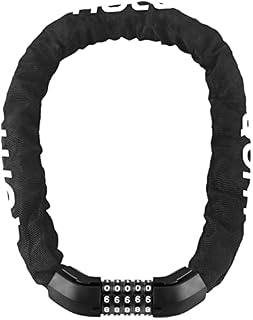 Bike Lock with Code, Anti-Theft High Security Bicycle Lock, Heavy Duty Combination Lock with 5-Digit Codes, Chain Locks for Motorcycle/ Scooter/ Door/ Gate/ Fence (8mm Thick)