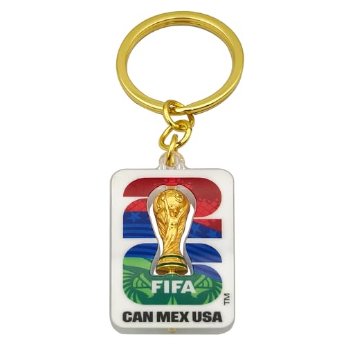 Wagon International Official FIFA World Cup 2026 Edition - 1.75 inch 3D Rotating FIFA Trophy Keychain - Collector’s Edition Item - Premium Zinc Alloy & Acrylic; Perfect for Keys, Gym Bags & Backpacks