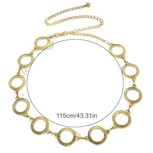 Women Vintage Simple Metal Collar Belt, Dress Tuxedo Horseface Dress Hollow Out Belt3