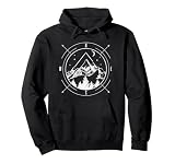 Hiking Camping Mountains Compass Hiker Camper Outdoor Pullover Hoodie