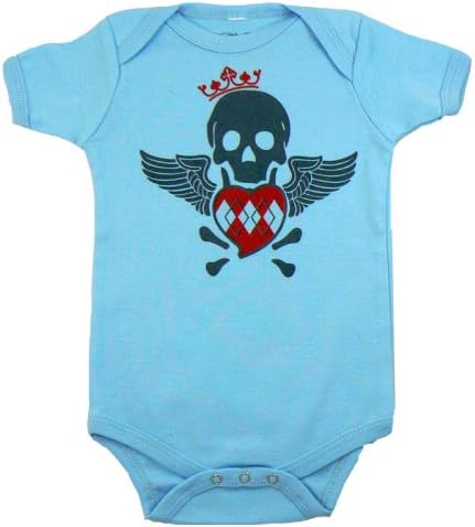 Rattle Me Organic Bodysuit Skull Blue, 6 to 12 Months