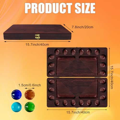 Juego de Mesa Mancala 4 Jugadores Plegable de Madera miniatura 3