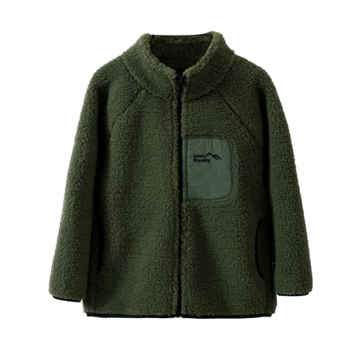 Teen Girls Fleece Jacket Coat Kids Zip Up Cute Warm Plush Sweater with Pocket Casual Weighted Down Outerwear Fall Winter3