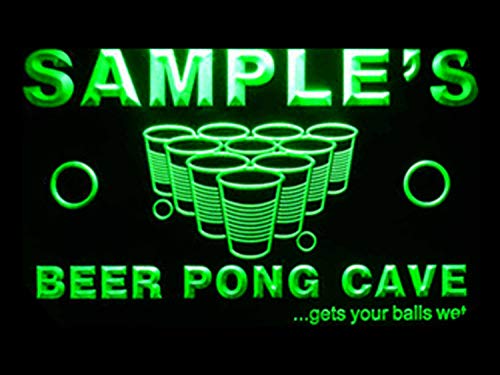 ADVPRO Name Personalized Custom Beer Pong Cave Bar Beer Neon Light Sign Green 12x8.5 inches st4s32-qr-tm-g