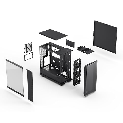 Image of Fractal Design Epoch Black - Tempered Glass Light Tint - High Airflow PC Gaming Case - Mesh Front Panel - Three Momentum 12 Fans Included - Spacious Interior - ATX /mATX /ITX Support
