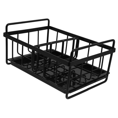 Ipetboom Escurridor de Fregadero para Cocina Soporte Práctico y Duradero para Esponjas y Utensilios de Limpieza Organizador Compacto Negro para Almacenaje Encimeras