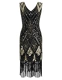 PrettyGuide Women 1920s Gatsby Cocktail Sequin Art Deco Flapper Dress L Gold