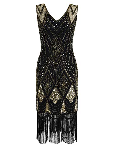 Image of PrettyGuide Women 1920s Gatsby Cocktail Sequin Art Deco Flapper Dress