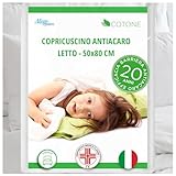 Allergosystem Copricuscino Antiacaro - Federa Cuscino Letto Cotone 50x80cm - Dispositivo Medico Antiacaro e Anallergico MADE IN ITALY - Linea Cotone (50x80cm)