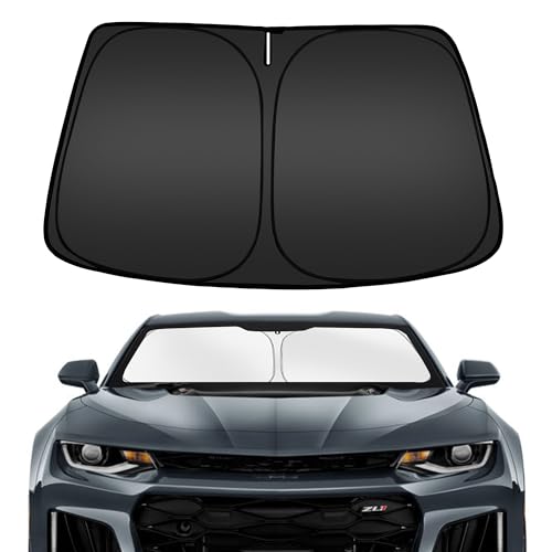 Image of ARISMOTOR Windshield Sun Shade for Ch-evrolet Chevy Camaro 2016-2024 | Custom Fit, Foldable, Front Window Sunshade Sun Visor Protector, Block UV Rays, Keep Car Cooler
