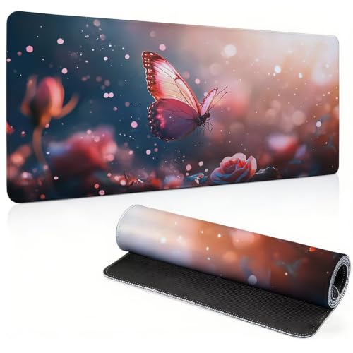 Tapis de Souris Gaming 1200 x 600mm, Papillon rêve Sous Main Bureau 0c0-405
