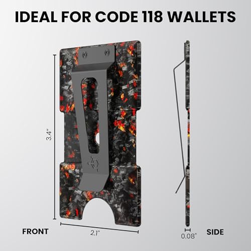 Image of CODE 118 Modular Backplate Cash Clip - Slim Minimalist Money Clip for Men - RFID Blocking Aluminum Modular Add-On Expands Storage for Card & Cash, Wallet not Included (Red Anodized Forged Carbon)