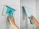 Leifheit Badwischer Bath Cleaner mit 360°-Drehgelenk, Fliesenwischer mit Mikrofaser Bezug und Click-System, Badreiniger für Fliesen und Fugen mit Abziehlippe und runder Aussparung für Amaturen