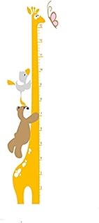مسطرة ارتفاع على شكل زرافة كرتونية للاطفال ومخطط ملصق حائط لديكور المنزل وديكور والغرفة فني للجدران متعدد الالوان عدد 1