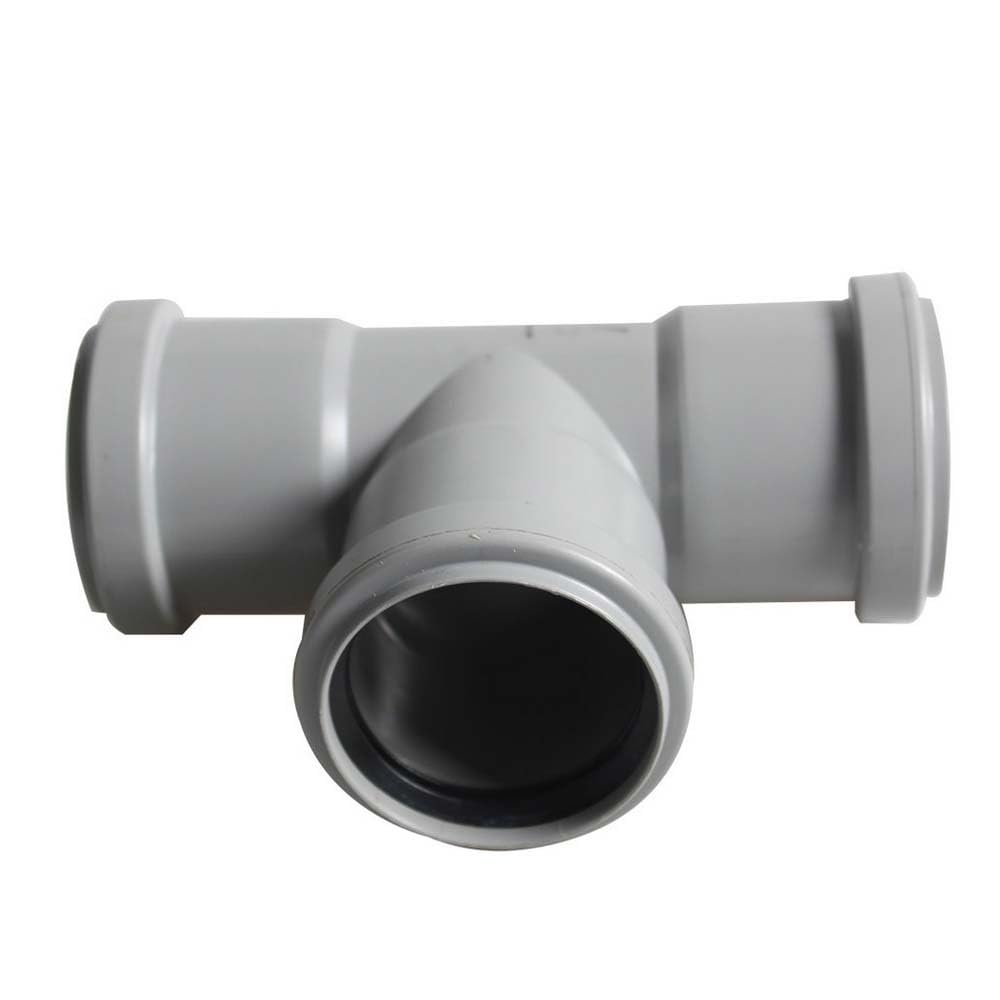 Hatoolha Grey Pipe Connector 50Mm 90 Degree 3-Way Strainer Connector Waste Pipe Joiner Waste Compression Fittings For Bath, Kitchen Sink, Shower Tray