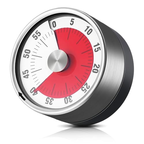 Image of Mechanical Kitchen Timer with Alarm | 360 Degree Rotary Magnetic Visual Countdown Timer Clock for Study & Kitchen | Study Timer for Students | Stopwatch and ClockTimer with Loud Alarm