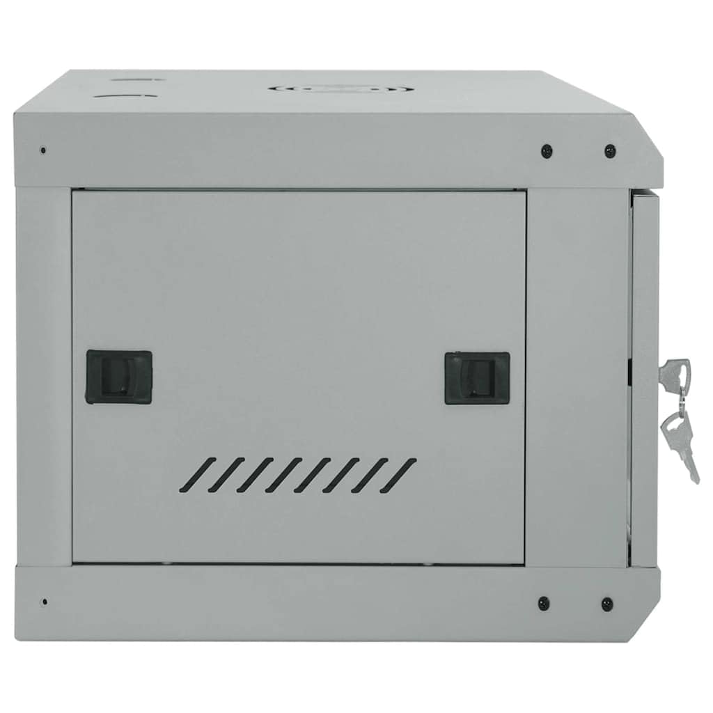 Armadietto di rete, 60 x 35 x 28 cm, montaggio a parete, in acciaio, con porta in vetro, grigio, per server e apparecchiature IT