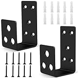 2x4 Door Barricade Brackets, Catcan Heavy Duty Door Barricade Security Bar U Bracket for Home, Garage, Barn, Shed, Garage, Gate Security (2)