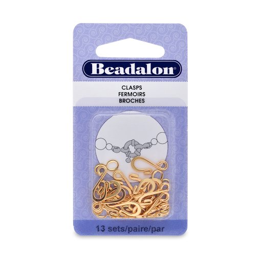 Artistic Wire Beadalon Hook&Eye Medium Gold Plated, 13-Set