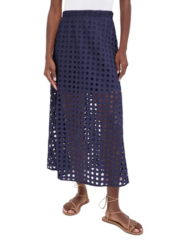 Himosyber Womens Maxi Skirt A Line Summer Casual Long Skirts Eyelet Beach Skirts with Underneath
