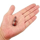 Dselvgvu Wooden Miniature Violin with Bow and Case Mini Musical Instrument Violin Replica 1/12 Scale Dollhouse Accessories Decoration Collectible Figurines Display Ornament Model (1.57'x0.55'x0.35')