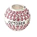 SEXY SPARKLES Birthday with Month Charms for Snake Chain Charm Bracelet (October)