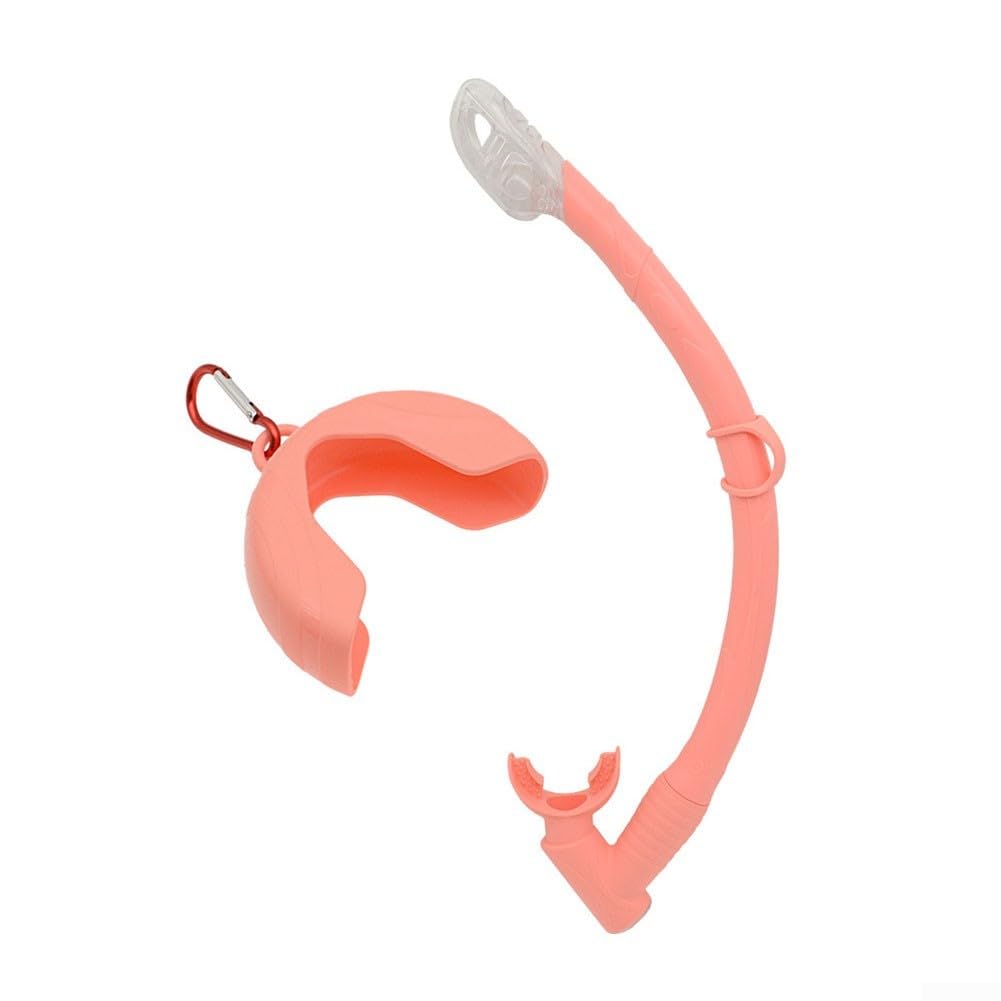 Dry Top Snorkel Tube With Silicone Mouthpiece, Foldable Design For Scuba Diving And Swimming, Includes Storage Box, Black(Pink)