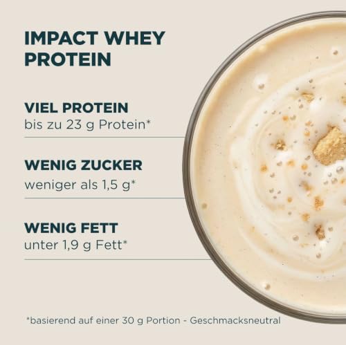 Image of Myprotein Impact Whey Protein Powder, 2.2 Lbs (32 Servings) Vanilla Ice Cream, 22g Protein & 5g BCAA Per Serving, Protein Shake for Superior Performance, Muscle Strength & Recovery, Gluten Free