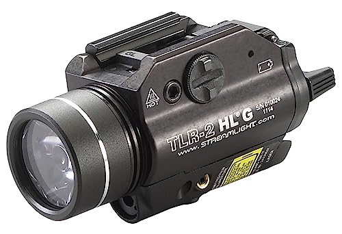 Streamlight 69265 TLR-2 HL 1 000-Lumen 20 000-Candela LED Weapon Light with Green Laser CR123A Powered and Rail Clamp Mount Black
