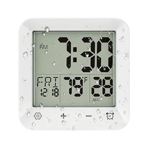 onannos Bathroom Clock Waterproof Shower Timer, Digital Wall Clock with Countdown, Touch Screen