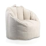 Le pouf a des dimensions 73 cm de hauteur x 75 cm de largeur assise profilée haute 40 cm, avec poignée pratique pour le transport, les coutures doubles offrent une excellente résistance