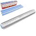 Rolling Pin by ROLLING HERO - Non-Stick Stainless Steel Metal Dough Roller - Keeps your Pie Dough or Pastry Cold as you Roll + 6 Silicone Thickness Perfection Strips Guides - Baking Supplies
