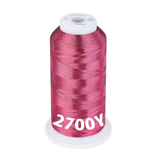 Image of Simthread 2700 Yards Metallic Embroidery Machine Thread - Royal Purplen MS-014, 40wt High-Sheen King Spool, Smooth Running & Break Resistant for Commercial & Home Embroidery Machines