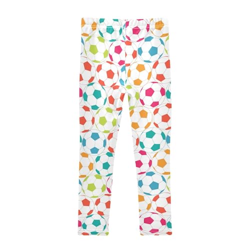 Colorful Soccer Ball Girls Leggings Dance Running Workout Yoga Pants2