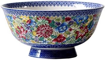 Retro Chinese style Noodle bowl Antique rice bowl Household Bone china tableware Anti-scalding High feet 5/6 inches A set of 2 (Size : 6 inches)