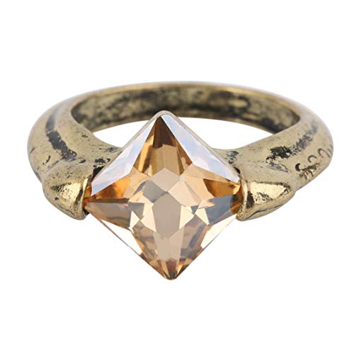 fghdfdhfdgjhh Fghdf Fit Punk Fashion Cool Horcruxes Resurrection Stone Retro Bronce Anillo de Cristal tamaño 8 Anillos
