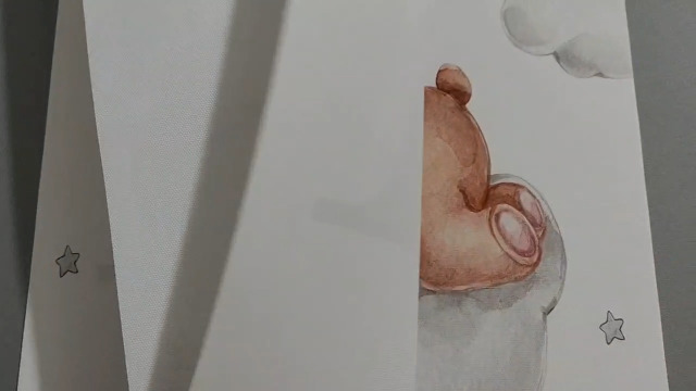 3 Poster Personalizzati Nomi Bambino - Tela 30x40cm, Design Orso Nuvola Stelle, Per Cameretta