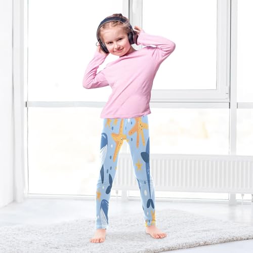 Toddler Girls Leggings Printed Yoga Pants Leggings Starfish Whale Hand Drawn for Kids4