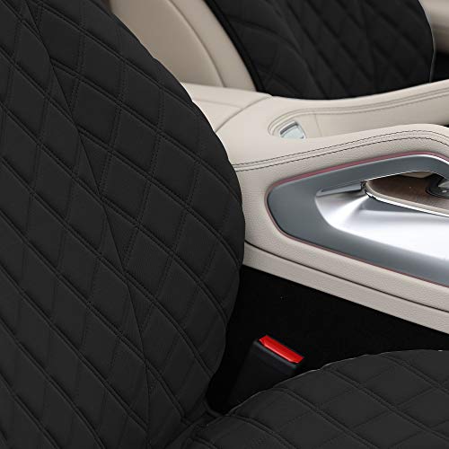 Tlh Prestige 79 Diamond Stitch Black Neosupreme Car Seat Cushions, Two Pack Seat Covers For Cars Trucks Suv, Water Resistant Car Seat Cushion, Interior Accessories, Universal Fit Car Seat Protector #TOP2