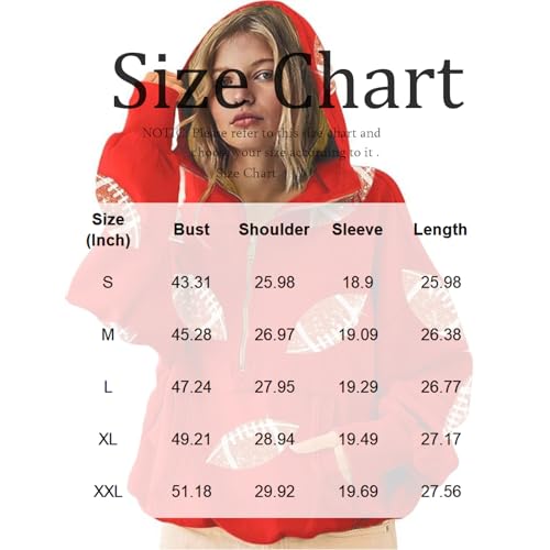 Game Day Sweatshirt Women Football Hoodies Oversized Sequin Graphic Half Zip Hoodie Casual Zipper Sweatshirts4