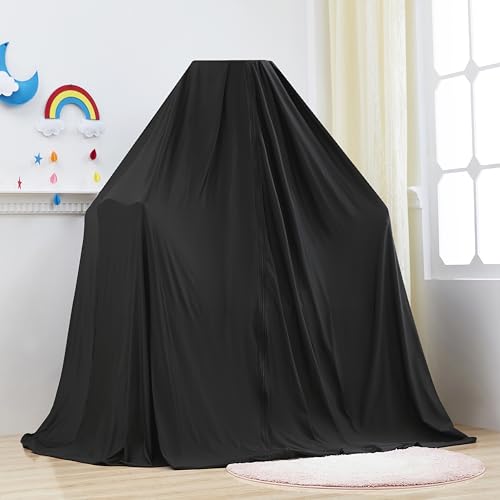 Image of Mengersi Blackout Sleep Tent Crib Tent with Canopy Frame for Toddlers,Crib and Pack N Play Bed Blackout Cover Baby Sleep Tent,Travel Tent Canopy Portable Privacy Tent (Black)