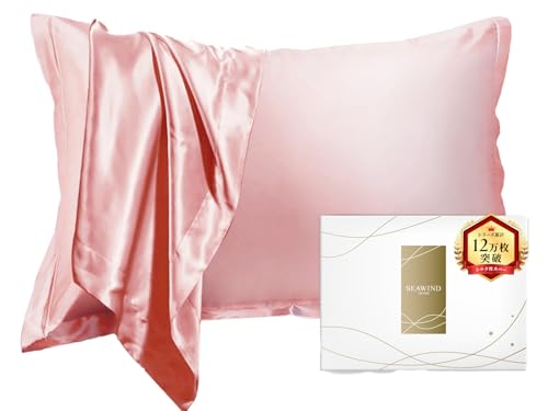 【ヘアケアのプロ監修】 SEAWIND シルク 枕カバー まくらカバー 洗える 両面シルク90% 19匁 美肌 美髪 うるつや髪 洗濯可 髪に優しい (ピンクアッシュ,50×70cm)