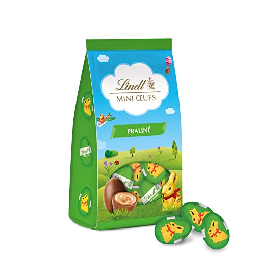 Lindt - Sachet MINI ŒUFS - Chocolat Lait Praliné - Idéal pour Pâques, 180g