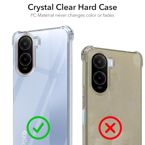 Image of Jkobi Shockproof Crystal-Clear Back Cover for Poco C81 5G (Anti Yellow Case | Drop & Camera Protection | Hard Polycarbonate)