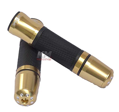 Manopla Esportiva Mod Jupter c/peso guidão Aluminio Tipo Rizoma Honda Suzuki Yamaha Dourado claro