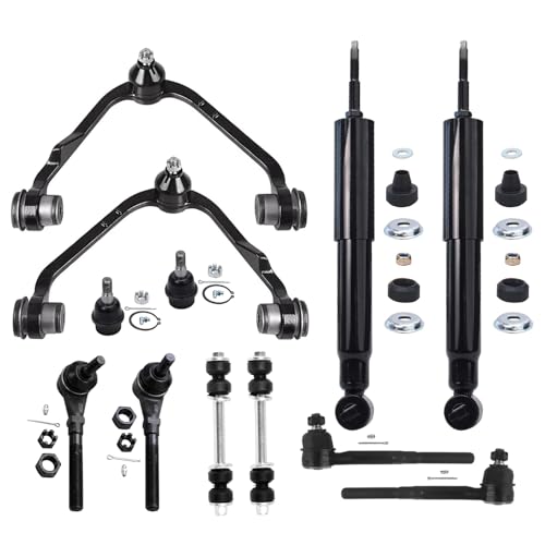 Image of Detroit Axle - 2WD Front End Kit for Ford Expedition F-150 F-250 Lincoln Navigator, Upper Control Arms Tie Rods Sway Bar Links Lower Ball Joints Shock Absorbers Replacement - 12pc Set