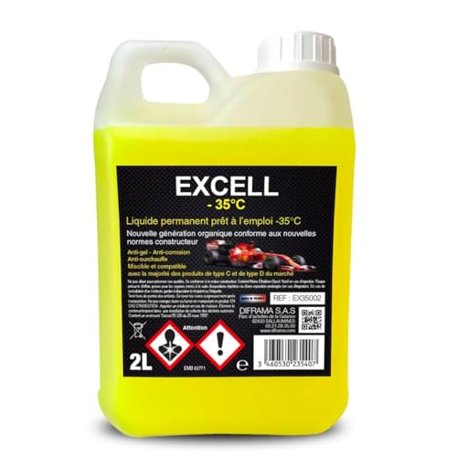 Liquide de Refroidissement Universel EXCELL protection -35°C Jaune - Bidon 2 litres