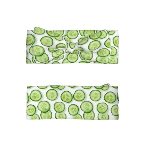 Bright Cucumber Slices Print Baby Girl Bows Headbands Baby Girls Newborn Headbands Infant Toddlers 0-6 Months2